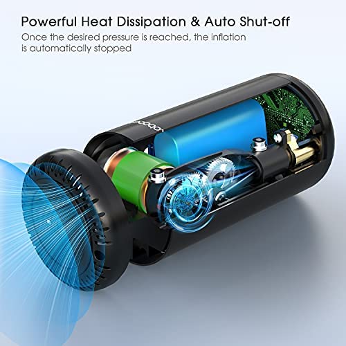 Topcony Gonfleur Pneus Voiture sans Fil 2600mAhX2, 150PSI Compresseur  Voiture Portatif, Mini Compresseur Velo Électrique avec Écran Tactile  Numérique Lumières LED pour Voitures, Vélos, et Balles - Équipement auto